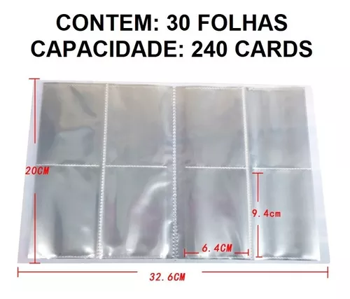 Álbum Para Cartas Pokémon Capacidade 240 Cards Pikachu Eevee em