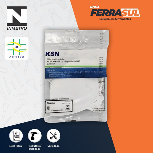 Imagem 4 de 6 de 30 Máscaras Proteção Hospitalar N95 Pff2 Anvisa Inmetro