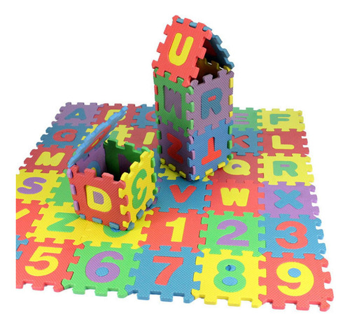 Nuevo Juego De 36 Puzzle Play Mat Alfabeto Número Eva
