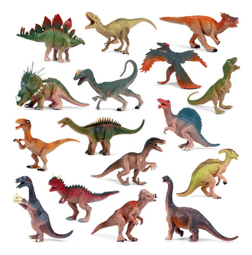 Eoivsh Paquete De 16 Figuras De Dinosaurio, Juguetes De Dino