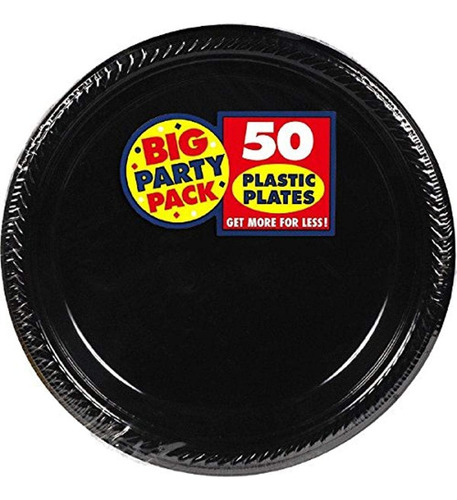 Big Party Pack Platos De Plastico Negro Azabache | 7  | Paq