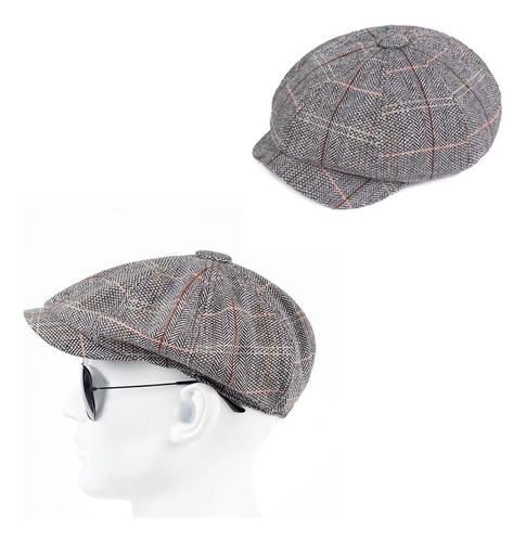 Boina Gorra Hombre Kast.pe Modelo Britanico - Gris