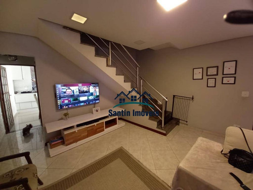 Imagem 13 de 30 de Sobrado Com 3 Quartos, (01 Suíte) Espaço Gourmet, Mobiliado, 02 Vagas Cobertas À Venda, 150 M² - Jardim Teles De Menezes - Santo André - So0404
