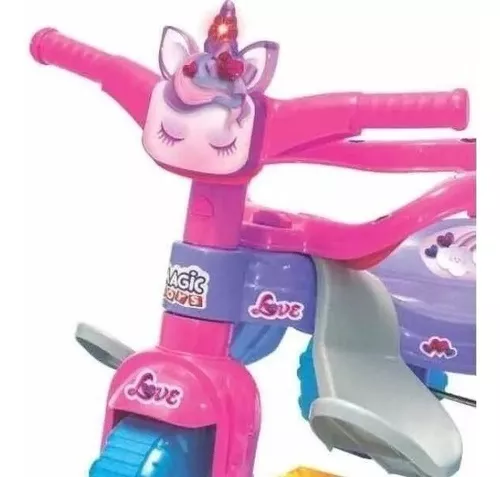 Motoca Triciclo Magic Toys Tico Tico Suporte Pés Brinquedo - Rosa - Rosa