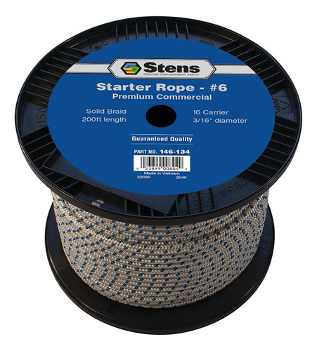 Stens - 146-134 200 Solid Braid Starter Rope, 6 Trenza Sólid