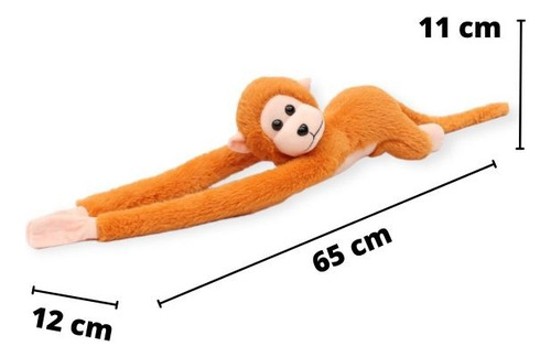 Peluche Chango Largo Bonito Y Suave 65x12 Cm Naranja Oscuro