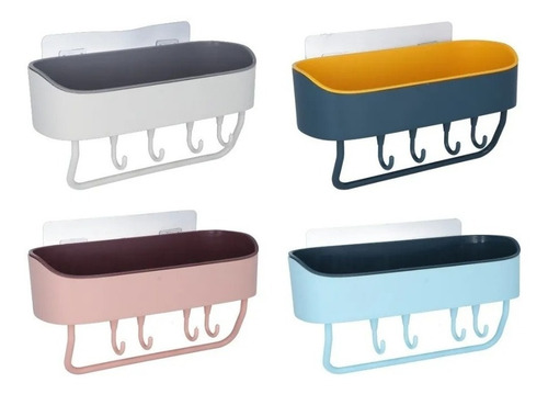 Imagen 4 de 4 de Estante Organizador Pared Cocina Baño 4 Colores Organizador