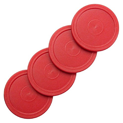 Pack De 4 Discos Redondos Rojos Para Air Hockey