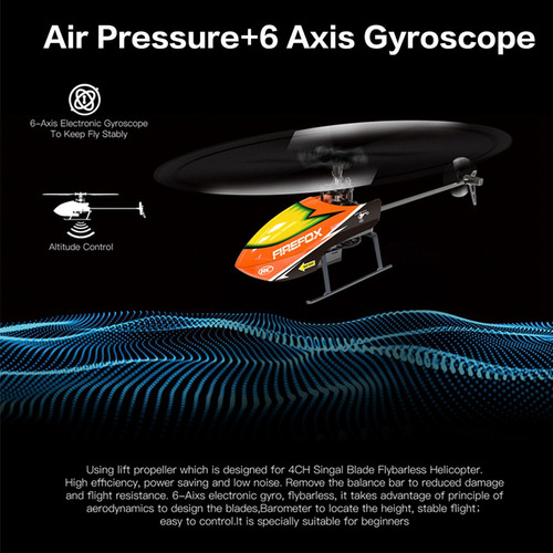 C129 4ch 6 Axis Flybarless Rc Helicóptero Con Control