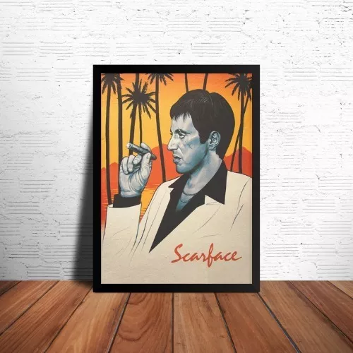 Quadro Poster Retrato Tony Montana Scarface 42x30
