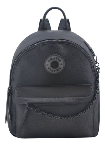 Mochila Amayra Negra Mujer Urbana 13 Pulgadas 67.c2190.1 Color Negro Diseño de la tela Simil Cuero