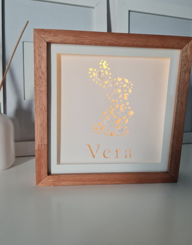 Imagen 3 de 3 de Velador Led Infantil Personalizada Con Nombre - Siluetas