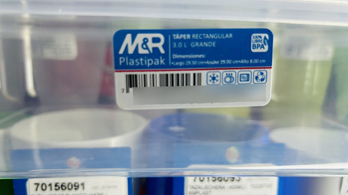Taper Mr Rectangular 3l 4 Unid Hermético A Presión