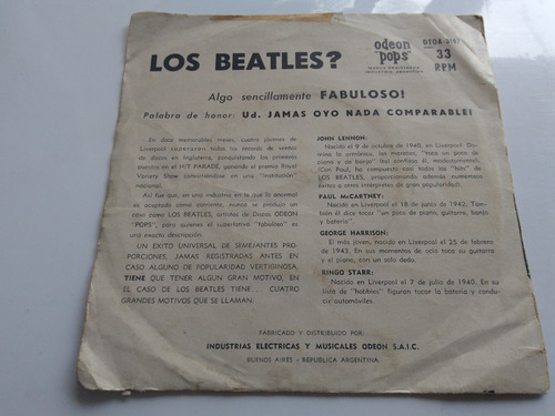 Los Beatles - Twist Y Gritos Simple 7 (Usado)