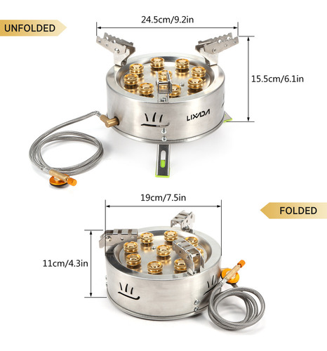 * Estufa A Gas Lixada De 12800w Portátil Para Campamento