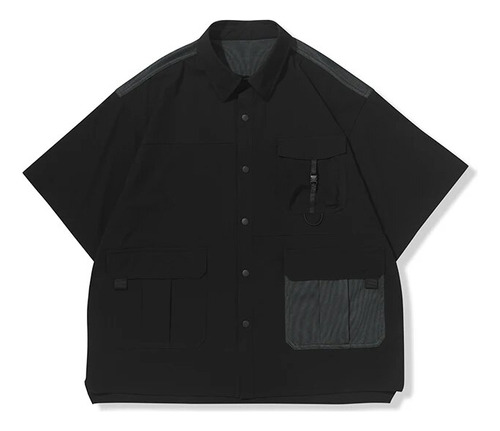 Camisa Tipo Cargo Halcyon Ss Fisherman, Materiales Divididos