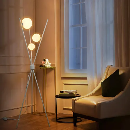 Artin-x 61 Moon-shaped 3d Printed Floor Lamp With 3 Globe S.