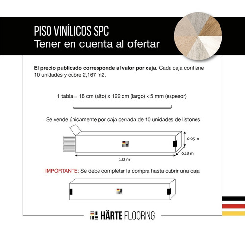 Imagen 3 de 10 de Piso Vinilico Spc Encastrable 5 Mm Click Simil Madera Caja
