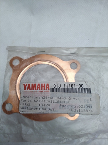 Junta Tapa Cilindro Yamaha Yz 100 Rx 100 Orig 31j-11181-00