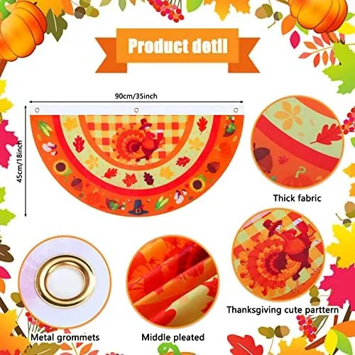 8 Banderines De Otoño De Acción De Gracias Para Decoración Y