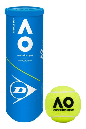 Imagen 1 de 7 de Tubo Pelotas Dunlop Australian Open X 3 Balls Tenis - Olivos