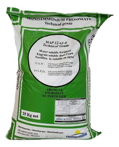 Fosfato Monoamónico - Fertilizante Hidrosoluble (25 Kg)