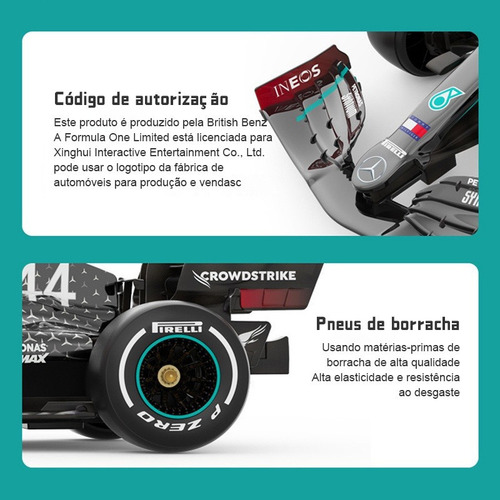 R Mando A Distancia Rc 1/18 F1 Mercedes-amg W11 #44