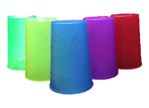 24 Vasos Fiesteros De Plástico Varios Colores Reuniones