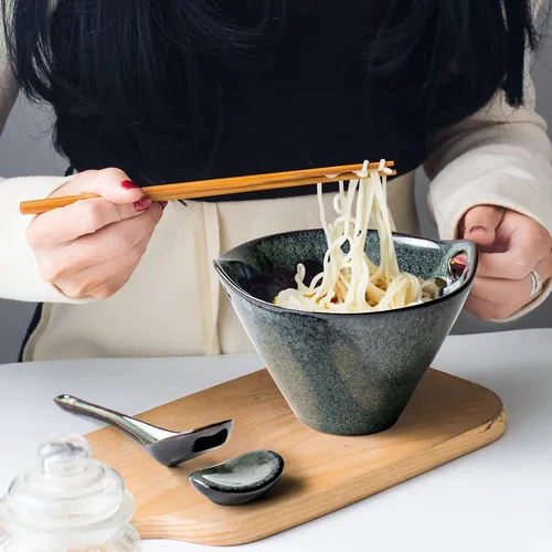 Unicasa Juego De Bol De Ramen Japonés Con Palillos, Cucha...