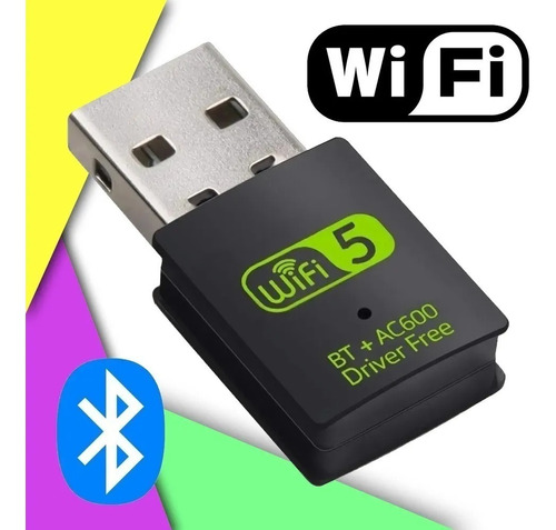 Adaptador Wifi + Bluetooth 2.4ghz-5.8ghz 600mbps