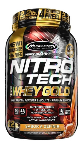 Nitro Tech 100% Whey Gold X 2,24 Lb. Muscletech. Gluten Free