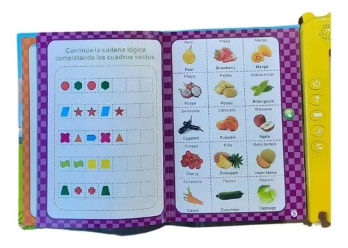 Juguete De Bebé Libro Didactico Bilingüe Con Sonido Estimula