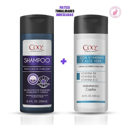 X2: Shampoo Matizador Violeta + Acondicionador Vitaminas 250