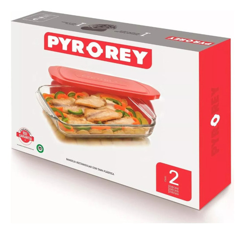 Refractario Toper Bandeja Rectangular Vidrio + Tapa Cocina