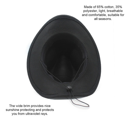 Sombrero De Vaquero Occidental Unisex, Sombrero De Ala Ancha