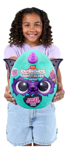 Peluche Rainbocorns Monstercorn Serie 1 Plush Mediano Color Negro
