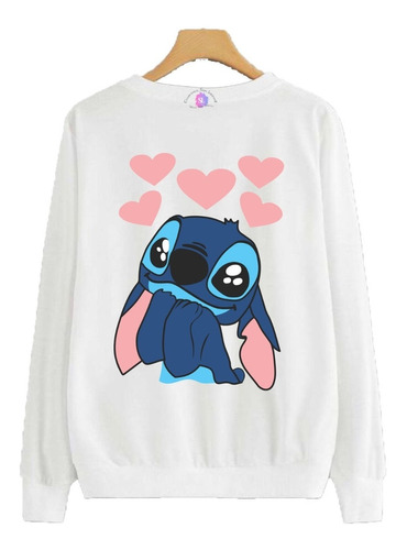 Saco Buzo Buso Cuello Redondo Diseño Stitch Talla Niños