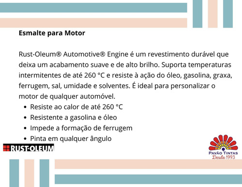 Imagem 4 de 5 de Spray Preto Brilhante Para Pintura De Motores - Rust Oleum