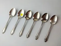 Comprar Antigo Cj 6 Colheres Cha Cafe Em Prata Inglesa 5219 Rrdeco