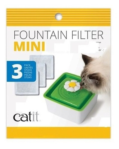 Filtro Para Fuente Bebedera Catit Mini - Pack 3 Uni - Ar