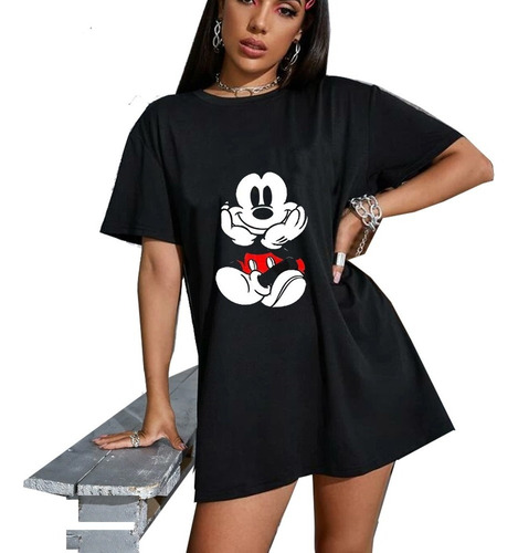 Polera Raton Mickey Seated Oversize Grafimax