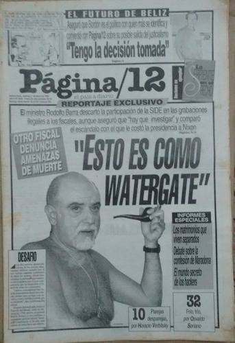 Diario Página 12 7/1/1996 Soriano Videla Cuidó Perón Hackers