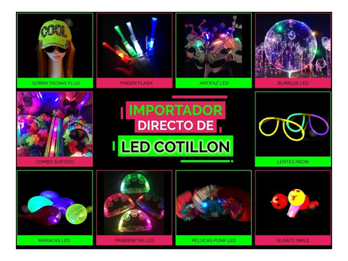 10 Rompecocos Led Tricolor Barras Luminosas Led Cotillón