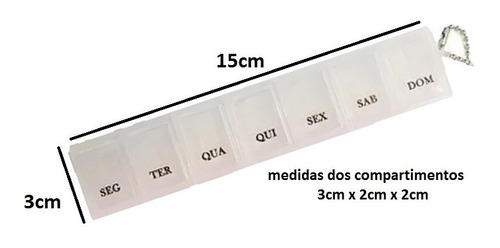 Imagem 2 de 2 de Porta Comprimidos Semanal 7 Compartimentos - Branco Fosco