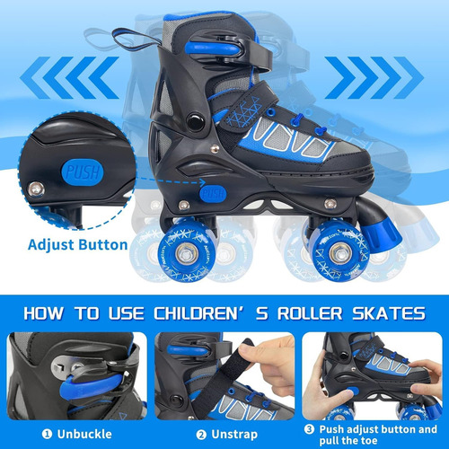 Patines Nattork Para Ninos Y Ninas, 4 Tallas Ajustables...