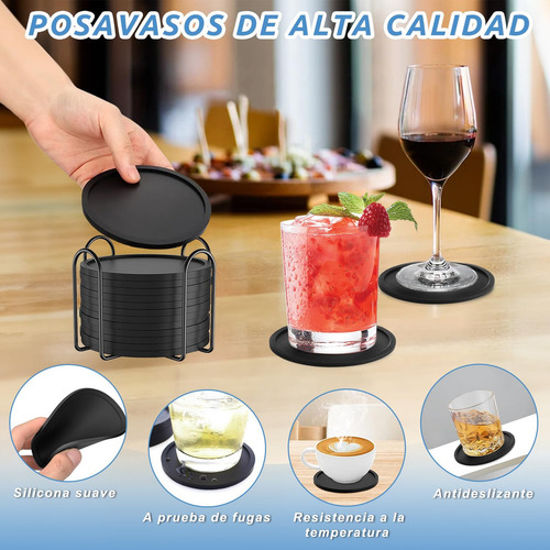 12pcs Portavasos De Silicona Antideslizantes Para Mesa Con