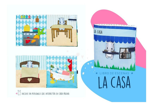 Imagen 2 de 10 de Libros Sensoriales Didácticos De Tela La Casa
