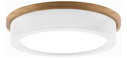 Plafon Pipe Grande Madera Led Ø35cm Living Cocina 