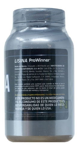Imagen 3 de 4 de Lisina Polvo (130 Gr) Prowinner