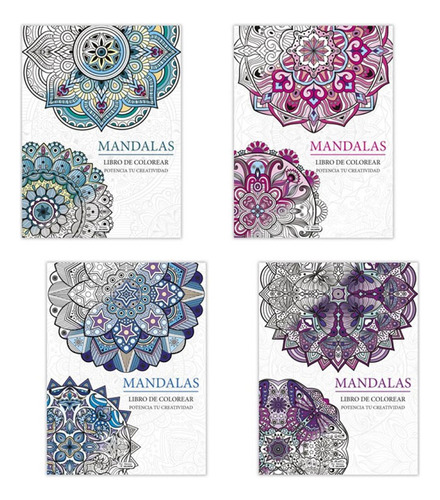 Libro Para Colorear Serie Mandalas - Tapa Azul